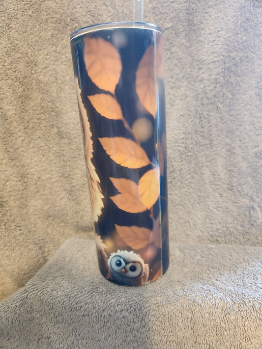 3D Owl 20 oz Skinny Tumbler